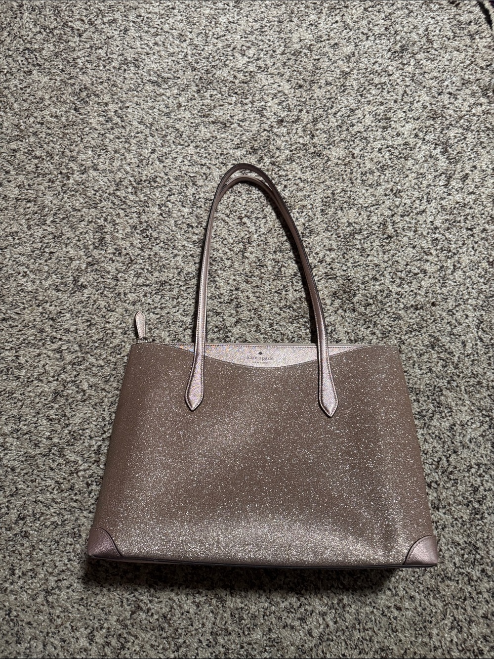 kate spade Metallic Rose Gold Glitter Tote - Picture 13 of 14